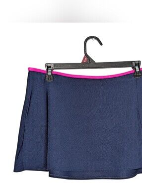 le cove ribbed swim skirt cover up womens 12 navy blue pink tenniscore retro